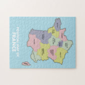 Politische Landkarte Frankreichs Puzzle (Horizontal)