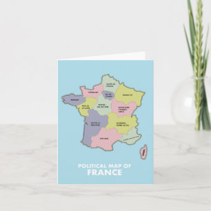 Politische Landkarte Frankreichs Save the Date Ankündigung