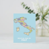 Politische Landkarte Italiens Postkarte (Stehend Vorderseite)