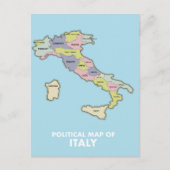 Politische Landkarte Italiens Postkarte (Vorderseite)