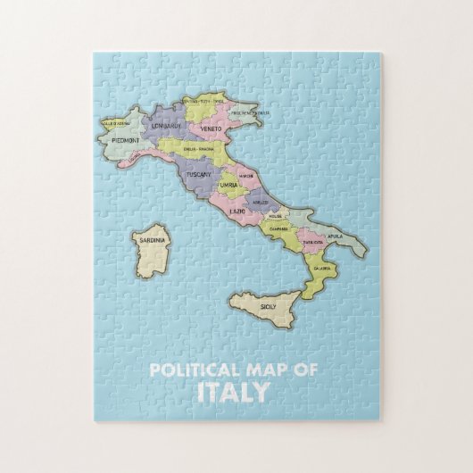 Politische Landkarte Italiens Puzzle (Vertikal)
