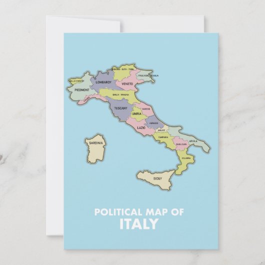 Politische Landkarte Italiens Save The Date (Vorderseite)