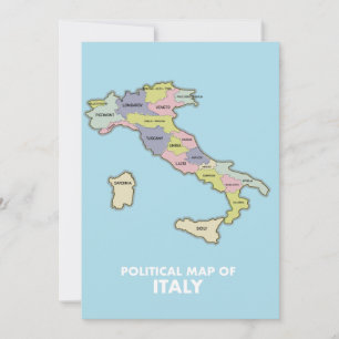 Politische Landkarte Italiens Save The Date