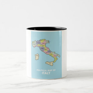 Politische Landkarte Italiens Zweifarbige Tasse