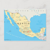 Politische Landkarte Mexikos Postkarte (Vorderseite)