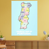 Politische Landkarte Portugals Leinwanddruck (Insitu (Wohnzimmer))