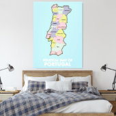 Politische Landkarte Portugals Leinwanddruck (Insitu (Schlafzimmer))
