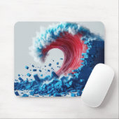 Politische Rote Welle mit blauer Mauer Mousepad (Mit Mouse)
