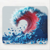 Politische Rote Welle mit blauer Mauer Mousepad (Vorne)