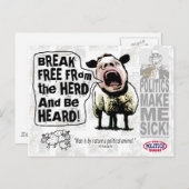 Politische Schaf-Schreie Postkarte (Vorne/Hinten)