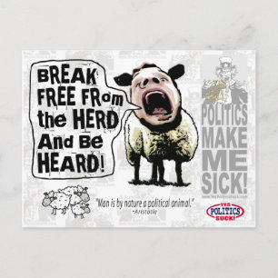 Politische Schaf-Schreie Postkarte