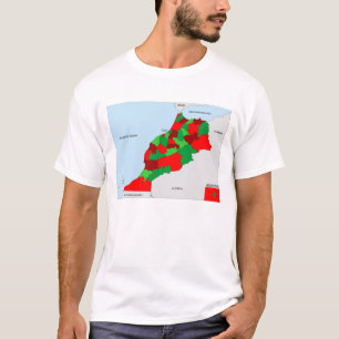 politische schwarze Kartenflagge Marokko-Landes T-Shirt