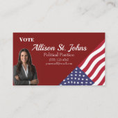 Politische Visitenkarte der amerikanischen Flagge (Vorderseite)