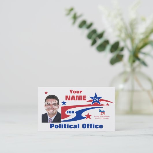 Politische Wahlkampagne der Demokraten Visitenkarte (Stehend Vorderseite)