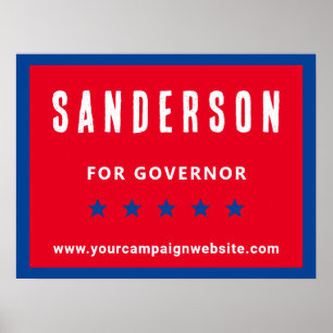 Politische Wahlkampagne Name Red White Blue Poster