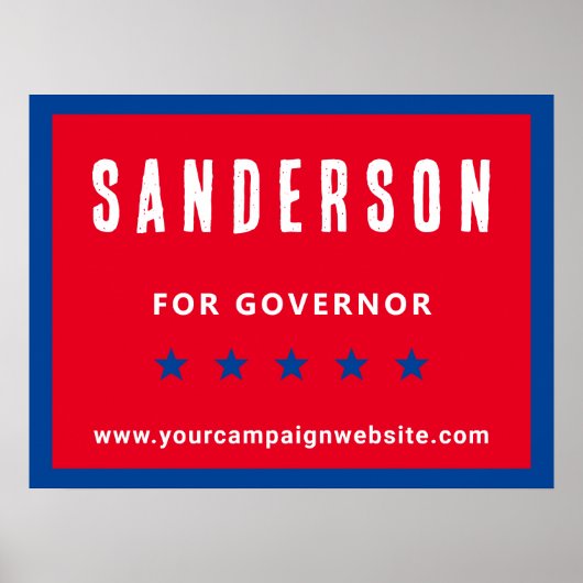 Politische Wahlkampagne Name Red White Blue Poster (Vorne)