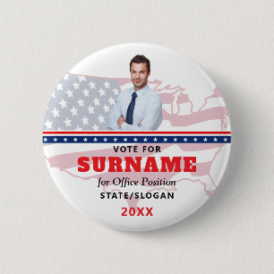 Politische Wahlkampagne Rot - Benutzerdefinierter Button