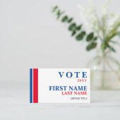 Politische Wahlkampagne Rot und Blau Streifen Visitenkarte (Stehend Vorderseite)