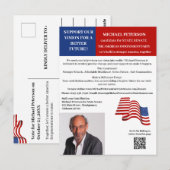 Politische Wahlkampffinanzierung Spende Postkarte (Vorne/Hinten)