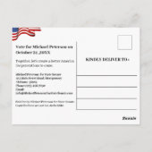 Politische Wahlkampffinanzierung Spende Postkarte (Rückseite)