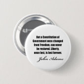 Politische Zitate durch John Adams Button (Vorne & Hinten)