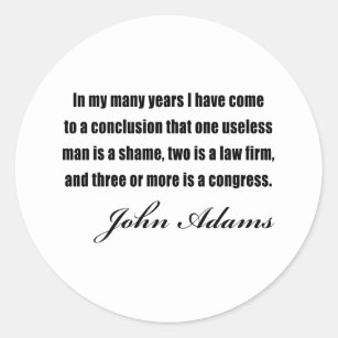 Politische Zitate durch John Adams Runder Aufkleber