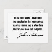Politische Zitate von John Adams Postkarte (Vorne/Hinten)