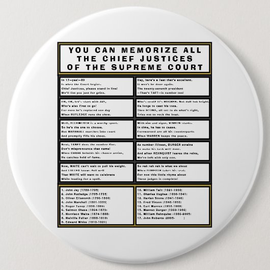 Politischer Button Funny SCOTUS Chefjustizgedicht (Vorderseite)