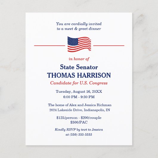 Politischer Fundraiser Patriotic American Flag Fly (Vorderseite)