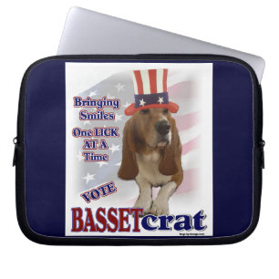 Politischer Humor im Basset Hound Laptopschutzhülle