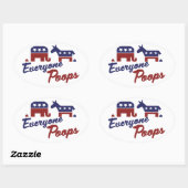 Politischer Humor Jeder Kacke Ovaler Aufkleber (Blatt)