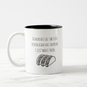 Politischer Humor spielerische Typografie Moderne Zweifarbige Tasse