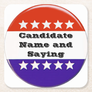 Politischer Knopf Rechteckiger Pappuntersetzer
