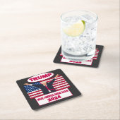 Politischer Trump 2024: Wahl zur amerikanischen Fl Rechteckiger Pappuntersetzer (Vor Ort)