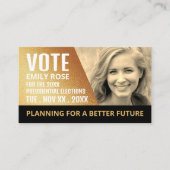 Politischer Wahlkämpfer mit Gold Foil-Effekt Visitenkarte (Vorderseite)