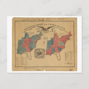 Politisches Diagramm der Vereinigten Staaten (1840 Postkarte