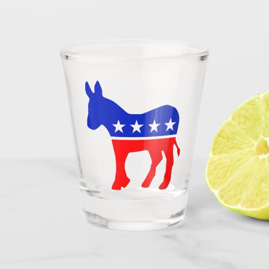 Politisches Emblem des demokratischen Party (Donke Schnapsglas (Vorderseite)