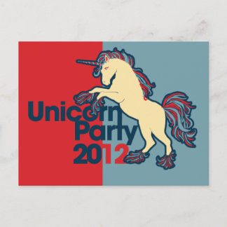 Politisches Parody-Unicorn-Party Postkarte