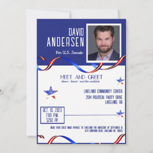 Politisches Treffen und Einladung mit Foto