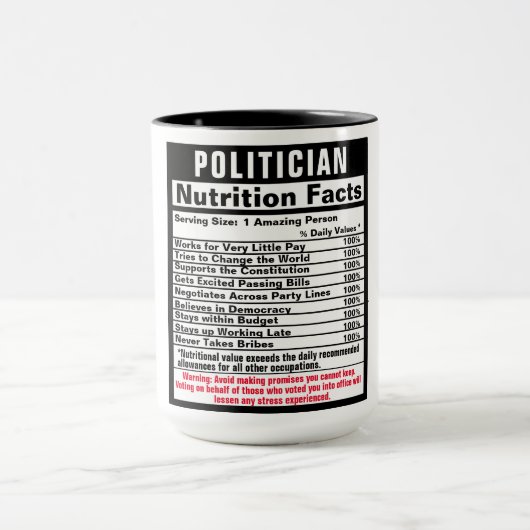 Polititiker Funny Gift Tasse (Zentrum)