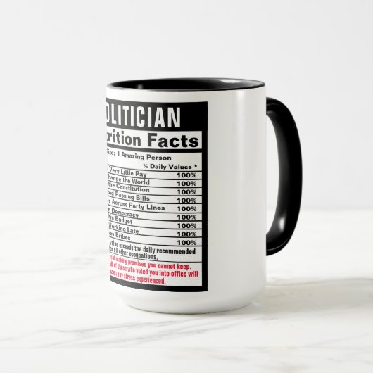 Polititiker Funny Gift Tasse (VorderseiteRechts)