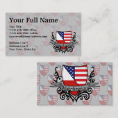Politur-Amerikanische Schild-Flagge Visitenkarte (Vorne/Hinten)