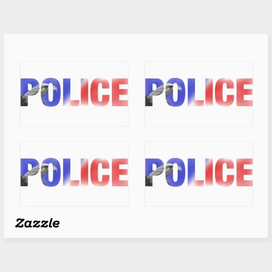 Polizei 2 rechteckiger aufkleber (Blatt)