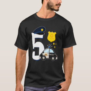 Polizei 5 Jahre Niedlicher Polizeiwagen 5. Geburts T-Shirt