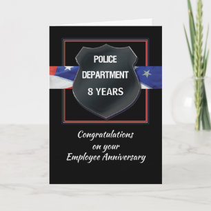 Polizei 8 Jahre Anniversary Black Abzeichen Karte