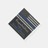 Polizei-Abschlussfeier Thin Blue Line Flagge Servi Serviette (Ecke)