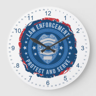 Polizei-Abteilungs-Siegel der Sicherheit Große Wanduhr