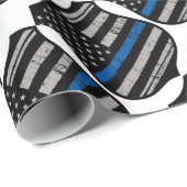 Polizei-Abzeichen-blaue Linie Geschenkpapier (Rolleneckpunkt)