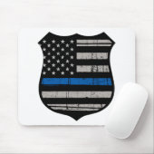 Polizei-Abzeichen-blaue Linie Mousepad (Mit Mouse)