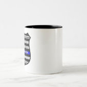 Polizei-Abzeichen-blaue Linie zurückgezogen Zweifarbige Tasse (Mittel)